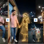 Gemini Glowing Drawing Couple AI Photo
