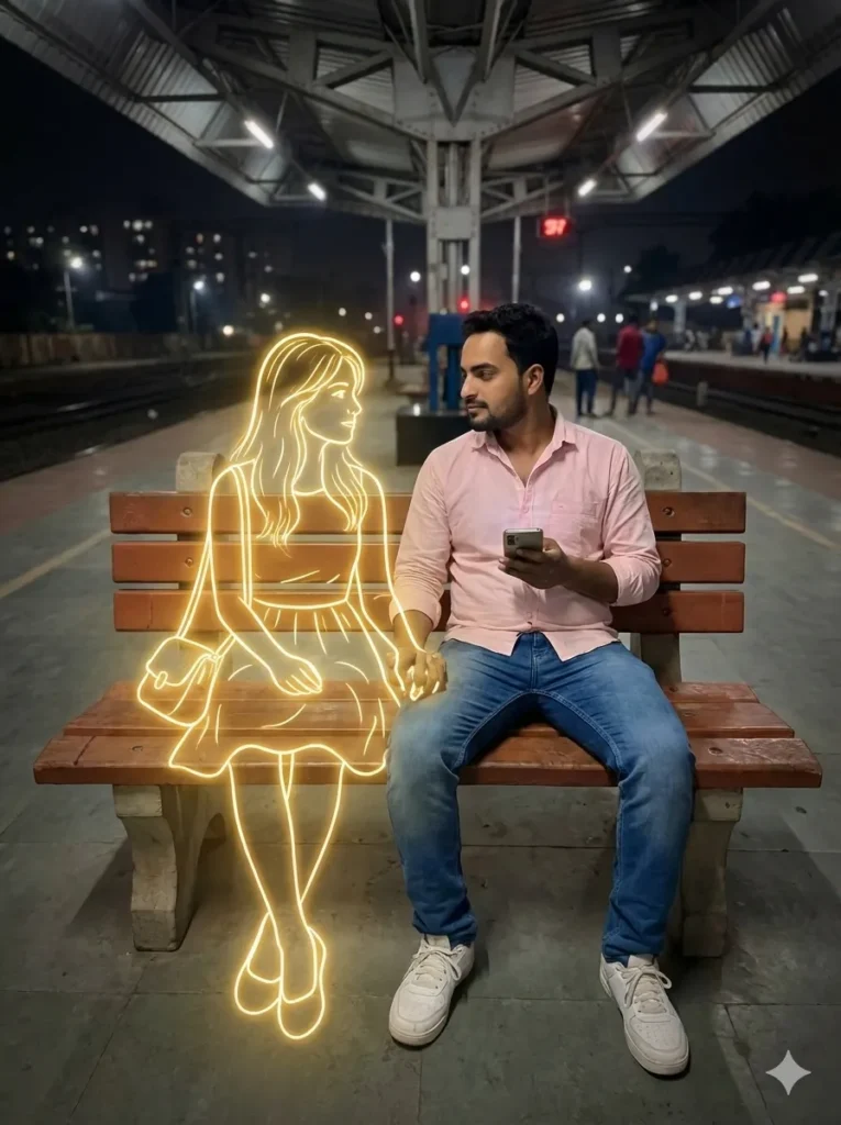 Gemini Glowing Drawing Couple AI Photo